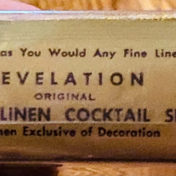 Revelation “M” Boxed Belgian Linen Cocktail 6 pc set, vintage - Picture 3 of 3
